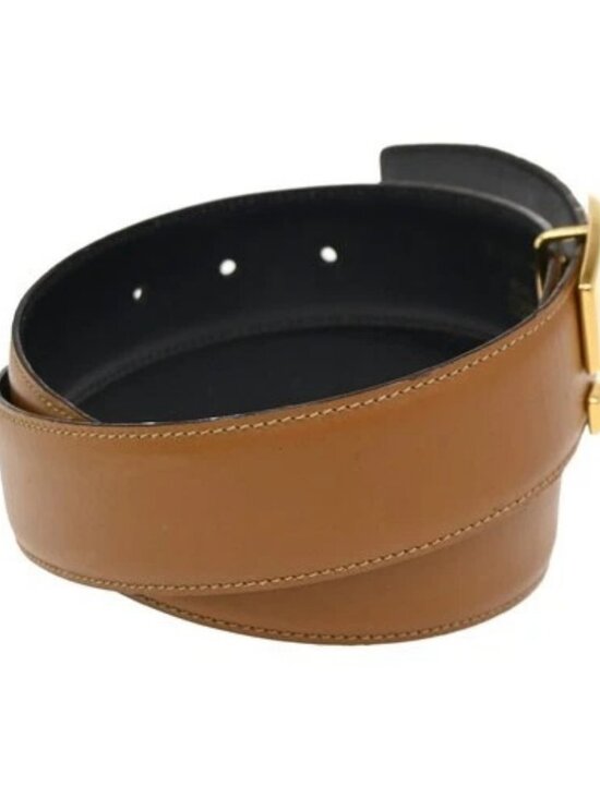 GUCCI G Logo Belt 70/28 Leather Brown Blue GHW Italy 66KC646 main image 12
